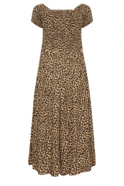 YOURS Curve Brown Leopard Print Shirred Maxi Dress -JOICY Clothing Shop 92e3b0db c25b 4a 137345 Y