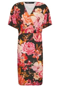 YOURS PETITE Curve Black Floral Wrap Midi Dress 10 YOURS PETITE Curve Black Floral Wrap Midi Dress -JOICY Clothing Shop 92fb055c d7c4 41 174574 X
