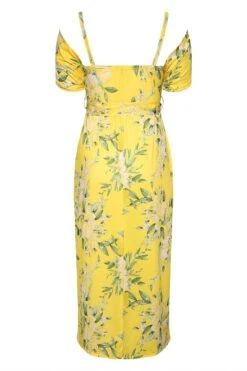 YOURS LONDON Curve Yellow Floral Cold Shoulder Maxi Dress -JOICY Clothing Shop 946799ec 0005 40 161530 Y