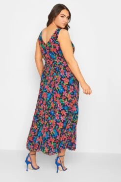 YOURS LONDON Curve Blue Floral Pleated Maxi Dress -JOICY Clothing Shop 954e8d17 a725 42 162021 D