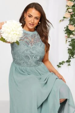 YOURS LONDON Curve Ice Blue Lace Front Chiffon Maxi Dress -JOICY Clothing Shop 95b3e087 089b 4b 161506 D