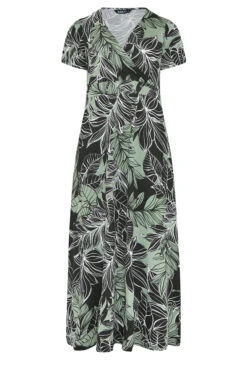 YOURS Curve Black Leaf Print V-Neck Midaxi Dress 10 YOURS Curve Black Leaf Print V-Neck Midaxi Dress -JOICY Clothing Shop 964fa913 51a4 4c 302227 X