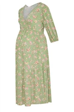 BUMP IT UP MATERNITY Curve Green Floral Print Tiered Wrap Dress 10 BUMP IT UP MATERNITY Curve Green Floral Print Tiered Wrap Dress -JOICY Clothing Shop 9701e855 175f 4a 158354 X
