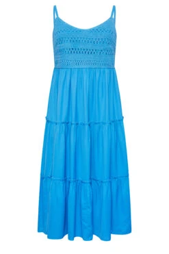LIMITED COLLECTION Curve Blue Crochet Tiered Midaxi Dress -JOICY Clothing Shop 9777cca4 f173 42 215582 X