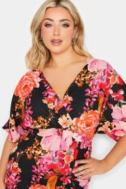 YOURS PETITE Curve Black Floral Wrap Midi Dress 8 YOURS PETITE Curve Black Floral Wrap Midi Dress -JOICY Clothing Shop 97bc0c20 1c44 49 174574 D
