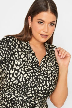 YOURS Curve Black Animal Print Split Hem Shirt Dress -JOICY Clothing Shop 97d7a9b1 c002 42 302075 D