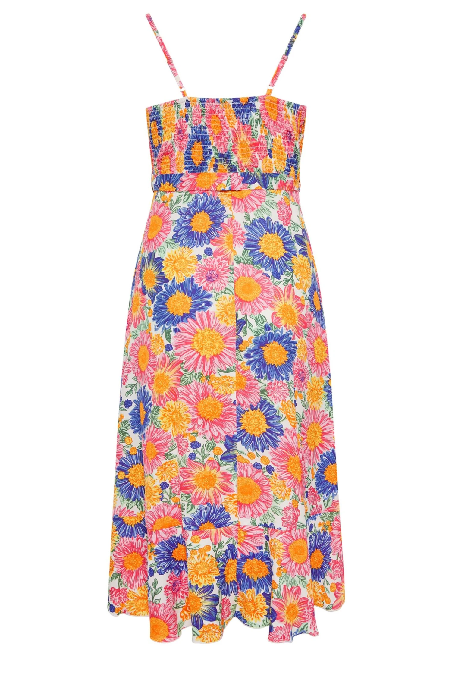 LIMITED COLLECTION Curve Pink Floral Frill Hem Midaxi Dress 6 LIMITED COLLECTION Curve Pink Floral Frill Hem Midaxi Dress - Image 6