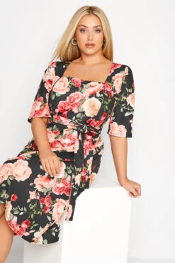 YOURS LONDON Curve Black Floral Print Square Neck Dress 9 YOURS LONDON Curve Black Floral Print Square Neck Dress -JOICY Clothing Shop 98f3b1d2 a418 43 161792 D