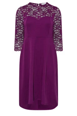 YOURS LONDON Curve Purple Lace Sweetheart Midi Dress -JOICY Clothing Shop 99cfd72e 2529 4f 161544 X