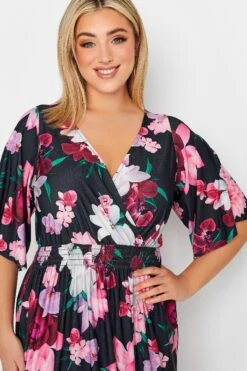 YOURS LONDON Curve Navy Blue Floral Shirred Maxi Dress -JOICY Clothing Shop 9c42ef64 4f69 4b 162125 E