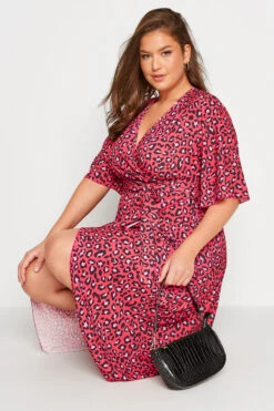 YOURS LONDON Curve Red Leopard Print Midi Wrap Dress -JOICY Clothing Shop 9ccaa920 784c 4f 161728 D