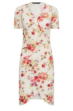 YOURS PETITE Curve White Floral Wrap Midi Dress -JOICY Clothing Shop 9dc2e931 8584 4d 174482 X