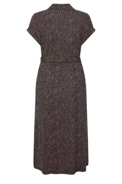 YOURS Curve Black Leaf Print Spilt Hem Midaxi Shirt Dress -JOICY Clothing Shop 9e23a814 caf2 4b 137433 Y