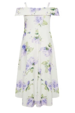 YOURS LONDON Curve White Floral Bardot Midi Dress -JOICY Clothing Shop 9efb04ff 1795 49 162211 Y