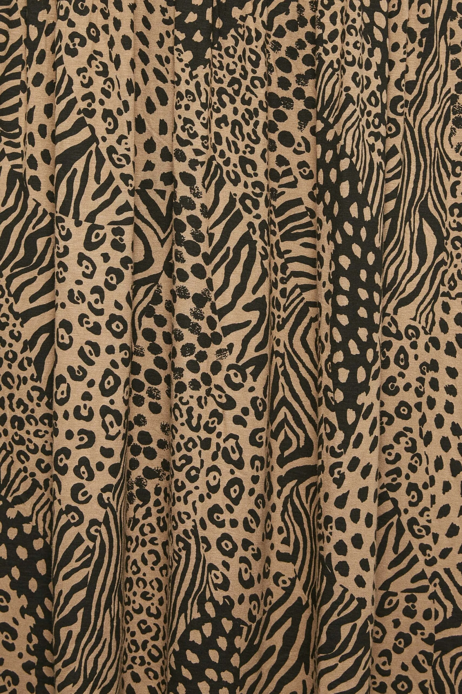 YOURS Curve Brown Mixed Animal Print Midi Smock Dress 4 YOURS Curve Brown Mixed Animal Print Midi Smock Dress - Image 4