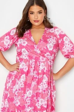 LIMITED COLLECTION Curve Pink Floral Wrap Midaxi Dress 10 LIMITED COLLECTION Curve Pink Floral Wrap Midaxi Dress -JOICY Clothing Shop 9ff4516e ef87 4e 215505 D