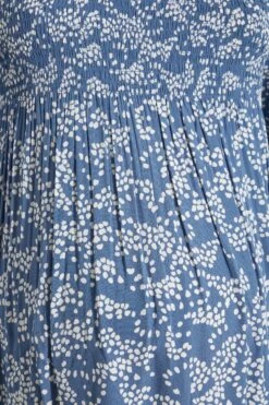 BUMP IT UP MATERNITY Curve Blue Ditsy Print Shirred Smock Dress -JOICY Clothing Shop a11ac186 3687 48 158366 Z