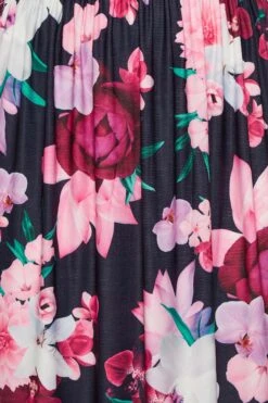 YOURS LONDON Curve Navy Blue Floral Shirred Maxi Dress -JOICY Clothing Shop a1e27680 ca4a 45 162125 Z