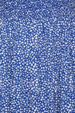 YOURS Curve Cobalt Blue Ditsy Print Shirred Bardot Maxi Dress 9 YOURS Curve Cobalt Blue Ditsy Print Shirred Bardot Maxi Dress -JOICY Clothing Shop a27a3dd6 6376 42 137288 Z