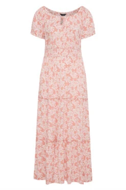 YOURS Curve Pink Floral Bardot Maxi Dress -JOICY Clothing Shop a2fe6877 6d41 4d 137115 X