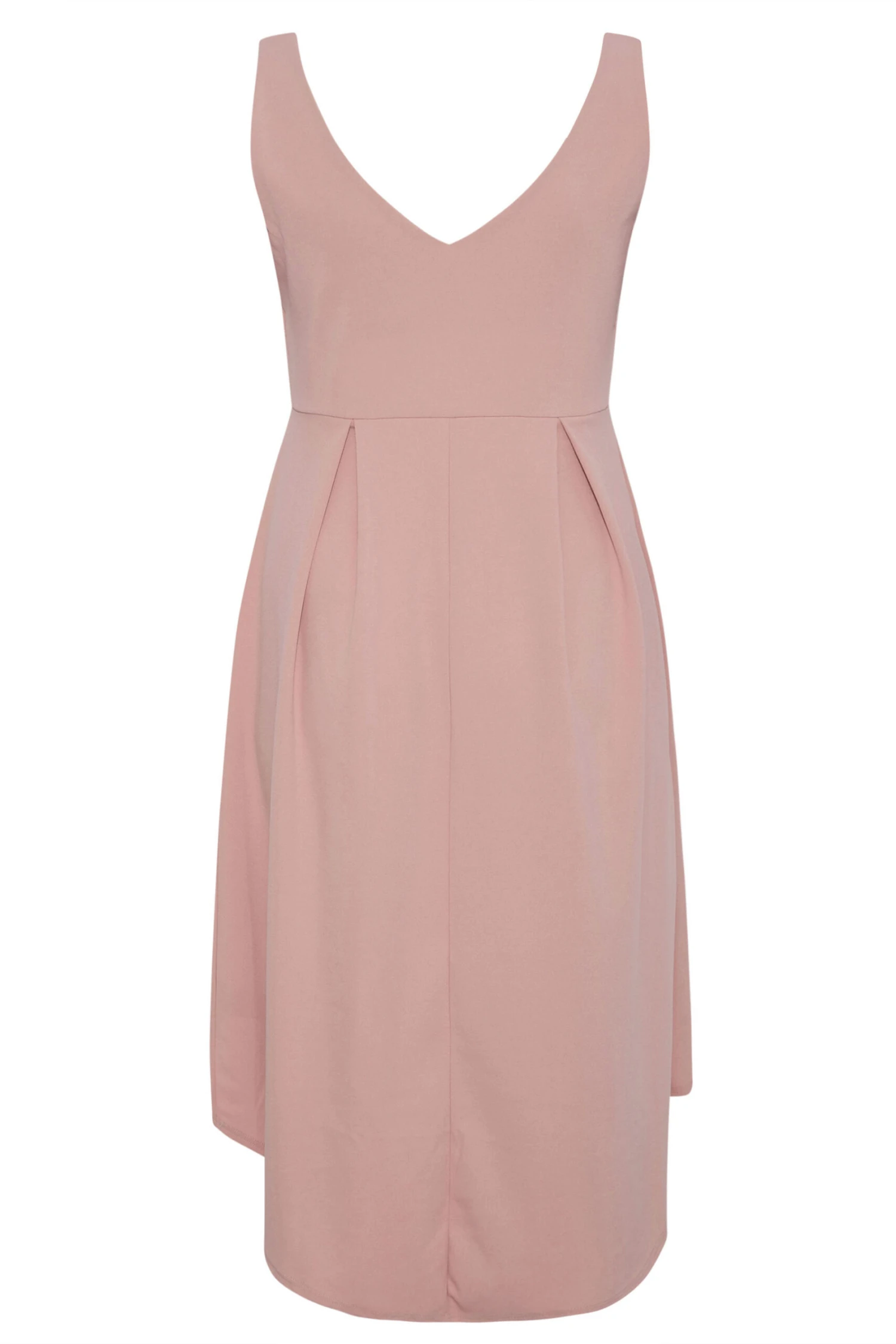 YOURS LONDON Curve Pink High Low Pleated Midi Dress 5 YOURS LONDON Curve Pink High Low Pleated Midi Dress - Image 5