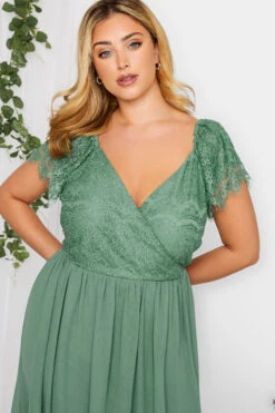 YOURS LONDON Curve Green Lace Detail Wrap Maxi Dress -JOICY Clothing Shop a44c6f9e 586c 4d 161895 D