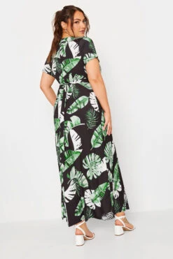 YOURS Curve Black Leaf Print Wrap Front Midaxi Dress 7 YOURS Curve Black Leaf Print Wrap Front Midaxi Dress -JOICY Clothing Shop a639de95 291d 43 302151 C