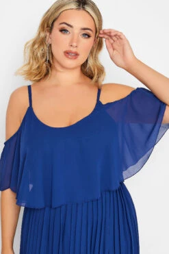 YOURS LONDON Curve Cobalt Blue Pleated Overlay Midi Dress 10 YOURS LONDON Curve Cobalt Blue Pleated Overlay Midi Dress -JOICY Clothing Shop a740704c 0ee7 4f 162120 E