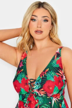 YOURS Curve Green Tropical Floral Print Swim Dress 9 YOURS Curve Green Tropical Floral Print Swim Dress -JOICY Clothing Shop a791a8e9 e5d2 41 150307 D