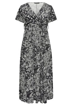 YOURS Curve Black Paisley Print Wrap Maxi Dress 10 YOURS Curve Black Paisley Print Wrap Maxi Dress -JOICY Clothing Shop a8454442 a40b 41 302074 X