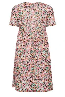 YOURS PETITE Curve Pink Ditsy Floral Print Smock Dress -JOICY Clothing Shop a8dcbfe5 7cb4 42 174424 Y