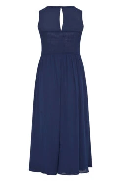 YOURS LONDON Curve Navy Blue Lace Front Chiffon Maxi Dress -JOICY Clothing Shop aa662dfe c141 4f 161003 BK