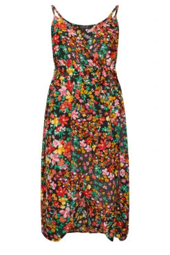 LIMITED COLLECTION Curve Black Floral Strappy Wrap Dress -JOICY Clothing Shop ab07d457 300a 4d 215498 X