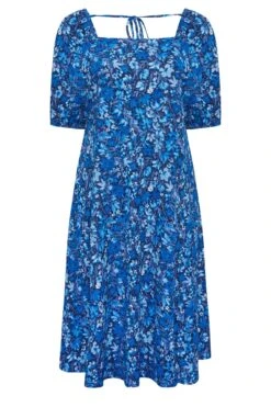 YOURS Curve Blue Ditsy Print Square Neck Midaxi Dress -JOICY Clothing Shop ac46192f 39f2 45 137513 X