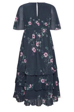 YOURS LONDON Curve Navy Blue Floral Ruffle Hem Maxi Dress -JOICY Clothing Shop acf53f2b 0fc0 4d 162106 Y