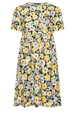 YOURS PETITE Curve Yellow Floral Print Smock Dress -JOICY Clothing Shop ae9e4481 39b4 41 174426 X