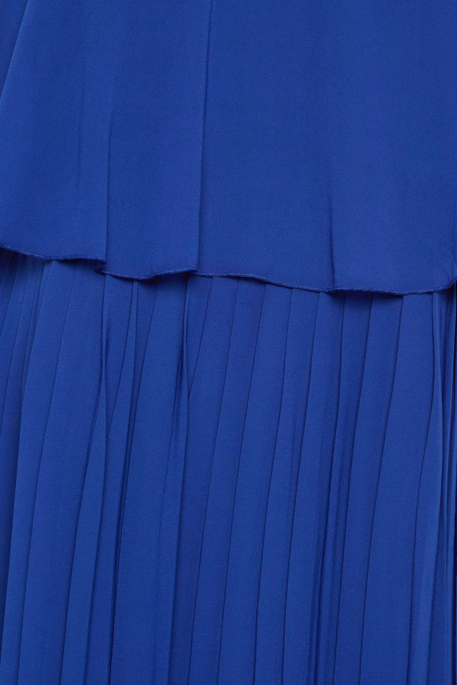 YOURS LONDON Curve Cobalt Blue Pleated Overlay Midi Dress 5 YOURS LONDON Curve Cobalt Blue Pleated Overlay Midi Dress - Image 5