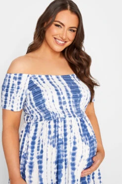 BUMP IT UP MATERNITY Curve Blue Tie Dye Shirred Dress -JOICY Clothing Shop af884d1c 8d27 4f 158361 D
