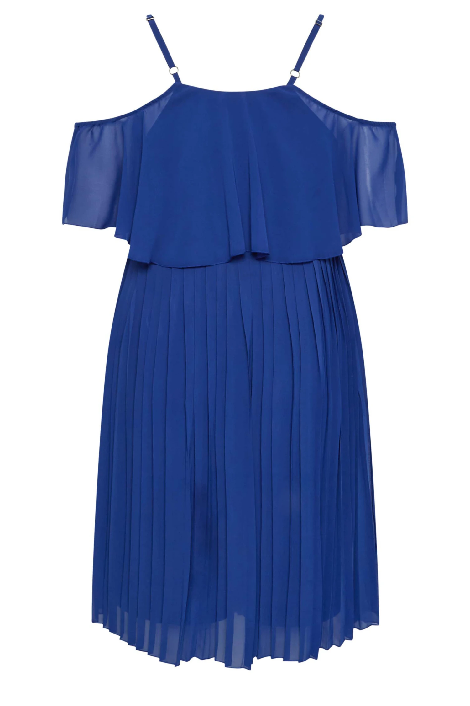 YOURS LONDON Curve Cobalt Blue Pleated Overlay Midi Dress 7 YOURS LONDON Curve Cobalt Blue Pleated Overlay Midi Dress - Image 7