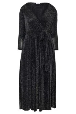 YOURS LONDON Curve Black & Silver Glitter Wrap Dress -JOICY Clothing Shop afcb63a4 de36 45 161640 X