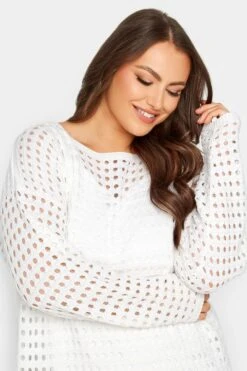 YOURS Curve White Crochet Midaxi Dress -JOICY Clothing Shop afd47d36 a0ff 4f 192834 D