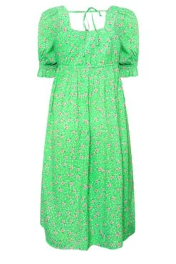 LIMITED COLLECTION Curve Green Floral Print Sweetheart Dress -JOICY Clothing Shop b094e0c8 f1b4 4f 215678 Y