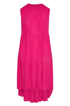 YOURS Curve Hot Pink Sleeveless Crinkle Dress -JOICY Clothing Shop b0b5053d e435 43 137121 X
