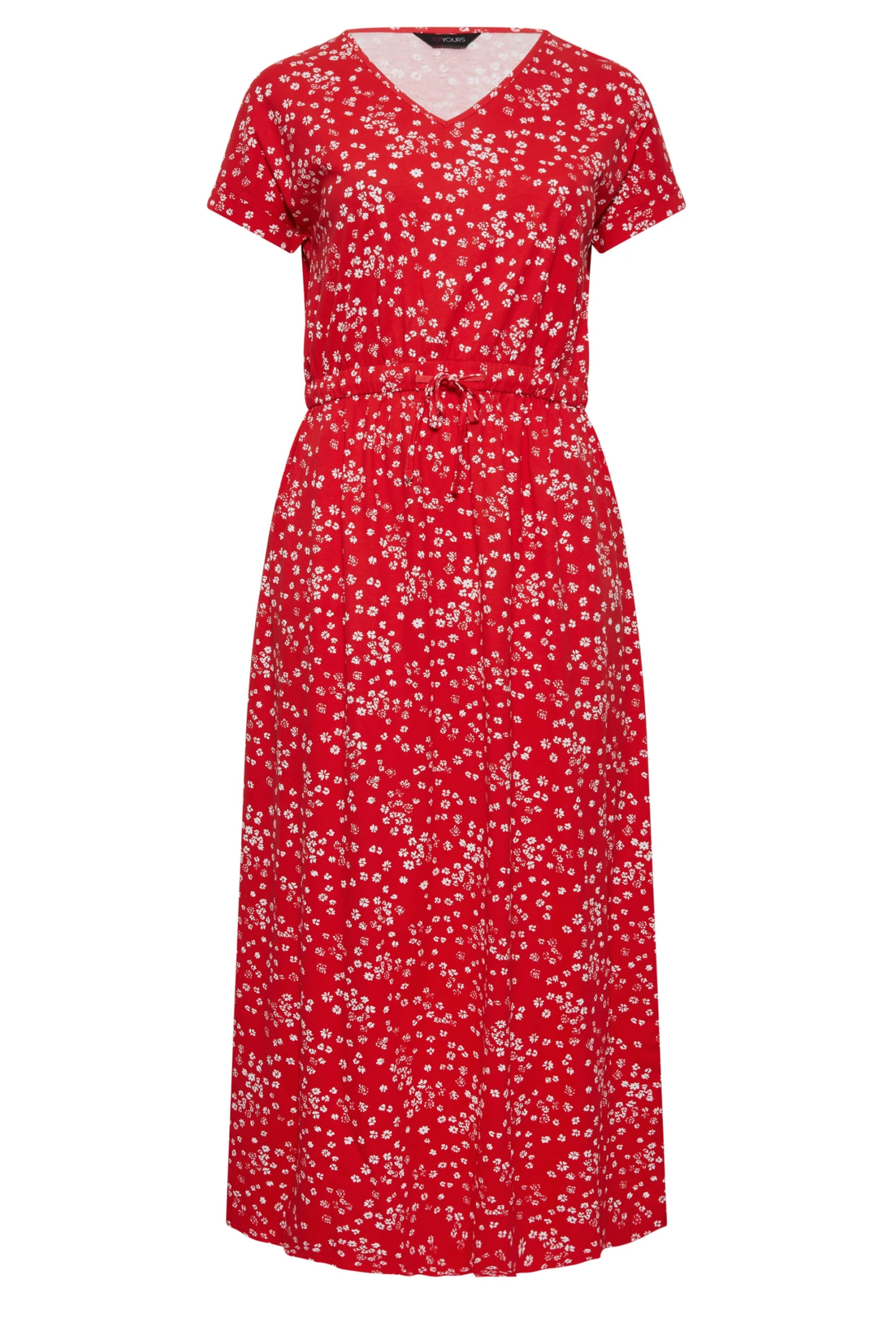 YOURS Curve Red Floral Print Maxi T-Shirt Dress 5 YOURS Curve Red Floral Print Maxi T-Shirt Dress - Image 5