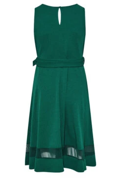 YOURS LONDON Curve Green Mesh Panel Skater Dress -JOICY Clothing Shop b2afa6f7 1e2a 49 161626 Y