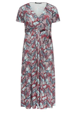 YOURS Curve Red Leaf Print Maxi Wrap Dress -JOICY Clothing Shop b591b6a2 3141 4d 302158 X