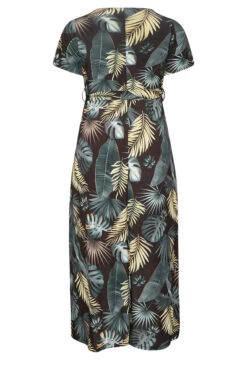 YOURS Curve Black Tropical Leaf Print Wrap Dress -JOICY Clothing Shop b62a9352 5c7e 4b 301986 Y