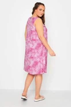 YOURS Curve Dark Pink Tie Dye Print Swing Dress -JOICY Clothing Shop b6c37cf1 c70f 4a 137448 C