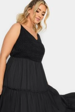 LIMITED COLLECTION Curve Black Crochet Tiered Midaxi Dress 8 LIMITED COLLECTION Curve Black Crochet Tiered Midaxi Dress -JOICY Clothing Shop b6fba855 719f 48 215581 D