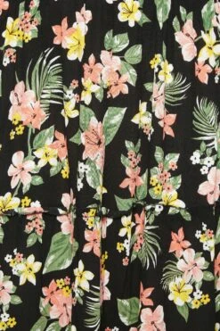 YOURS Curve Black Tropical Print Bardot Maxi Dress 9 YOURS Curve Black Tropical Print Bardot Maxi Dress -JOICY Clothing Shop b8b0fac2 b3b9 4e 137324 Z